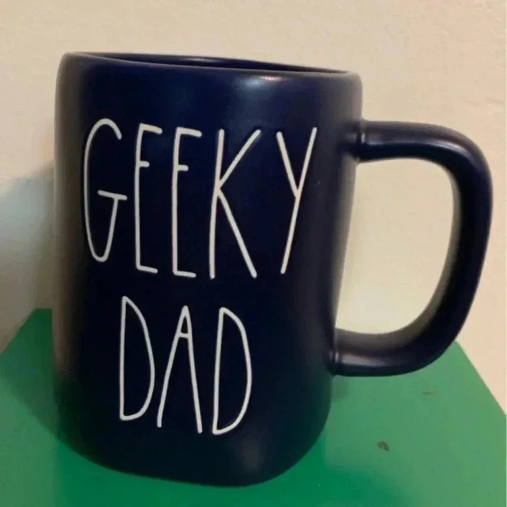 Rae Dunn “GEEKY‎ DAD” Ceramic Blue Mug Geek